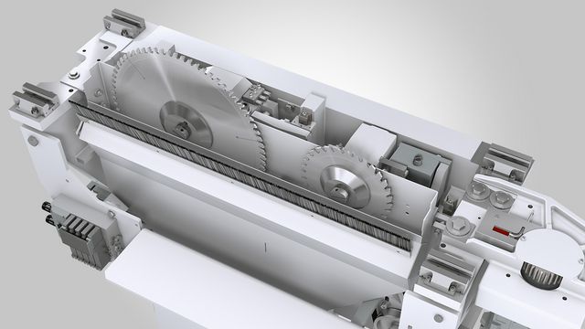 Il gruppo di taglio della serie TECTRA 61 Regolazione dell'altezza di taglio automatica e continua per una sporgenza della lama ottimale e quindi un bordo di taglio pulito.