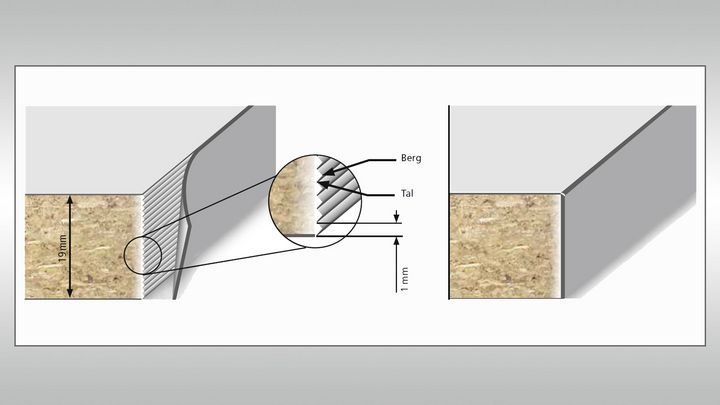 Applicazione della colla altamente flessibile con la tecnica a film sottile Glu Jet di HOLZ-HER.