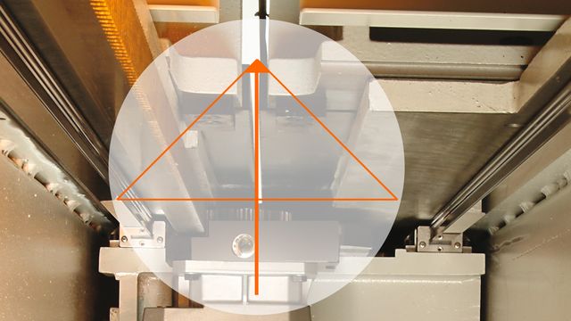 Perfetto triangolo delle forze sulla linea di taglio Perfetto triangolo delle forze sulla linea di taglio per ideale potenza di sezionatura costante