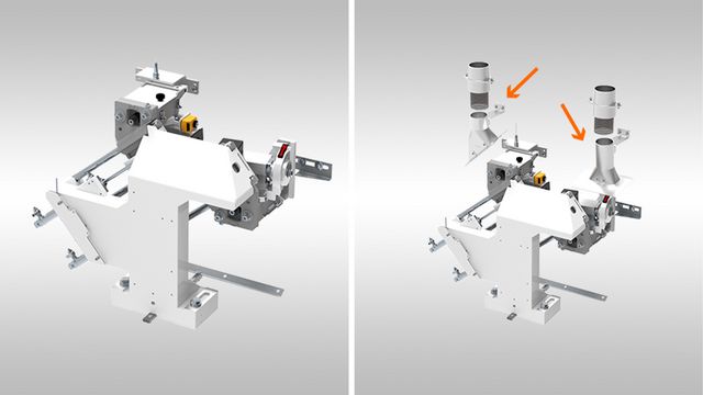 Intestatura dritta o intestatura angolare nei bordi sottili - altezza di lavoro 60 mm Gruppo intestatore pneumatico - 60 mm