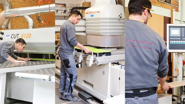 Referenza Holzher - esperienze con sezionatrice, lavorazione CNC, incollaggio bordi