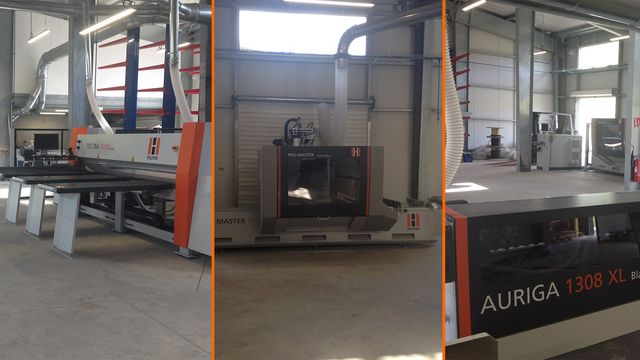 Cliente di riferimento di Holzher dai Caraibi con bordatrice, sezionatrice e centro di lavoro CNC